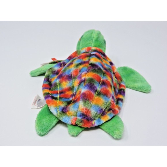 2001 Ty Beanie Babies 6 inch Zoom the Sea Turtle Rainbow Shell Tag Errors - Picture 5 of 11